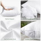 Otostar Pack Of 2 Throw Pillow Inserts, 12 X 20 Cushion Inner Soft Fluffy Plump Stuffer Cushion Pads White Decorative Pillow Inserts