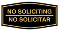 Signs Bylita Fancy No Soliciting No Solicitar Sign (Black/Gold) - Small 1 Pack