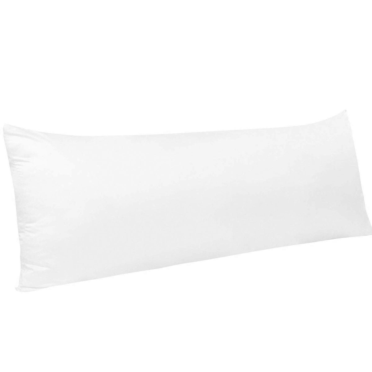 Ntbay Zippered Satin Body Pillow Pillowcase, Silky Slip Cooling Body Pillow Cover, Long Side Hidden Zipper, 20X54 Inches, Pure W