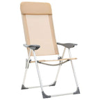 Vidaxl Folding Camping Chairs 2Pcs Aluminum Cream