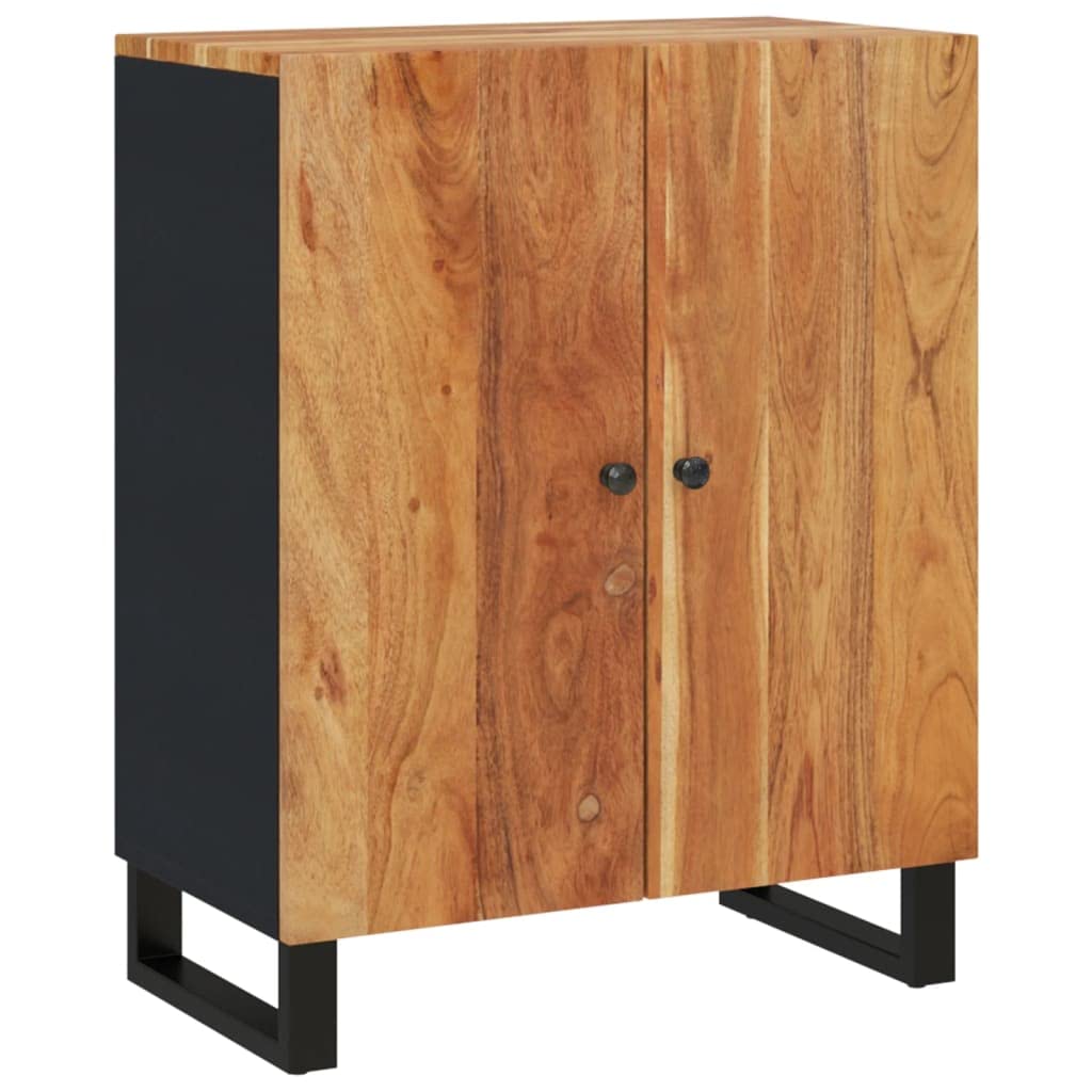 vidaXL Acacia Wood Sideboard, Industrial Design with Black Frame, Solid Construct, Functional and Decorative