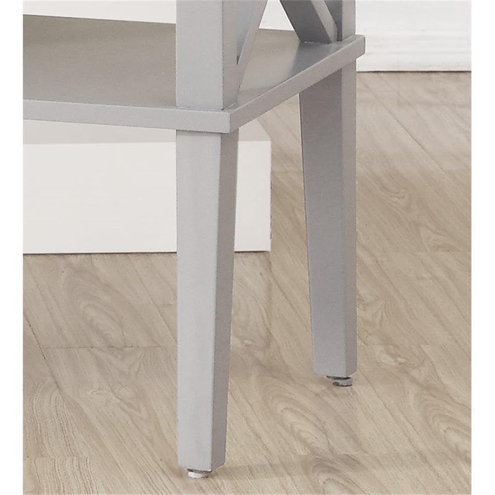 Comfort Pointe Marta Dove Gray 1-Drawer Wood Nightstand with Storage Shelf