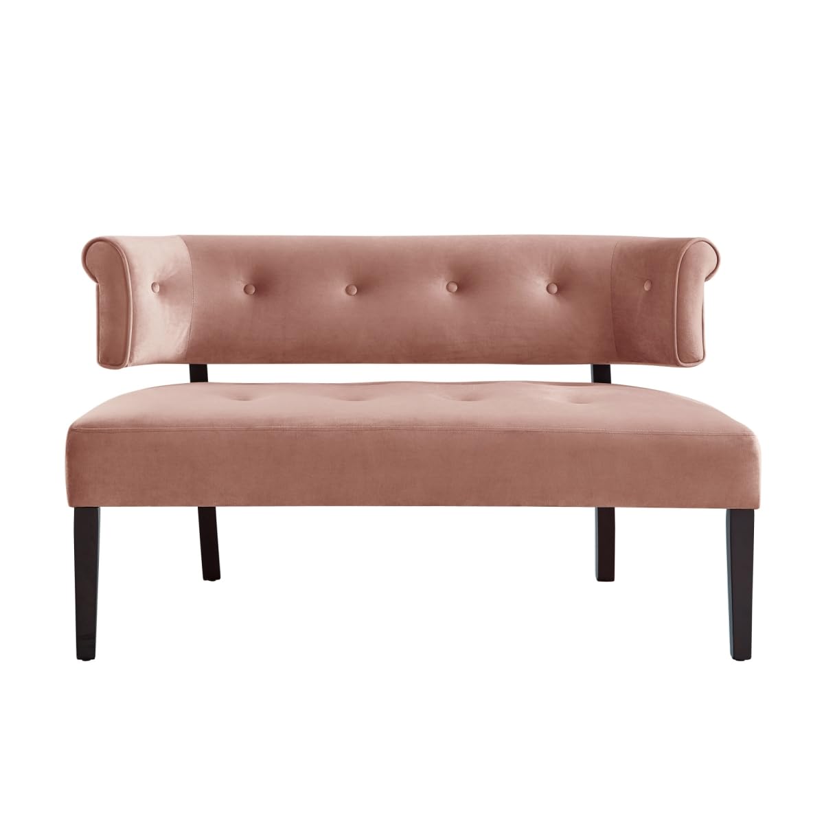 HomeRoots 490860 29 x 24 x 48 in. Blush & Brown Upholstered Upholstery Entryway Bench, 1