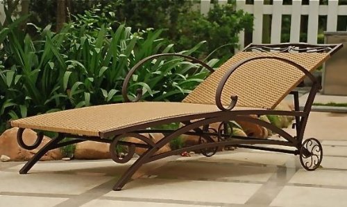 International Caravan Valencia Outdoor Wicker Multi Position Chaise Lounge