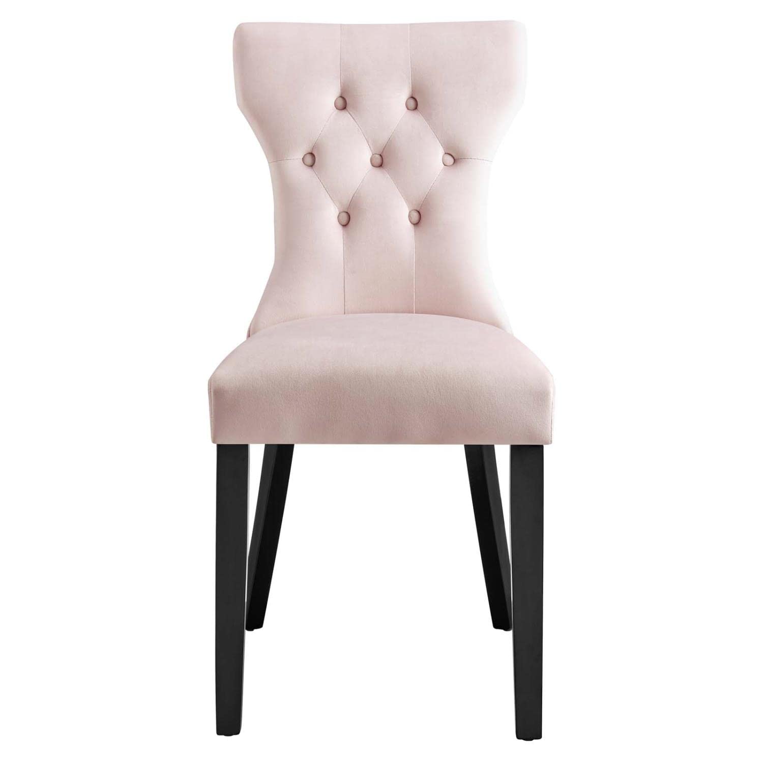 Modway Silhouette Velvet Set Of 2 Dining Chairs With Pink Finish Eei-5014-Pnk