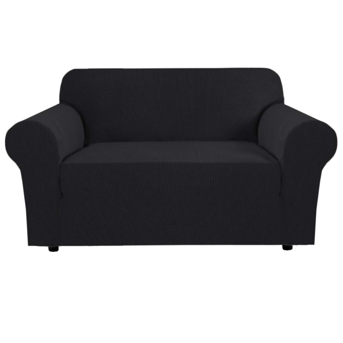 H.Versailtex Stretch Couch Cover Slip Covers For Sofas/Couches 2 Cushions Pet Couch Covers For Sofa 1 Piece With Elastic Bottom,