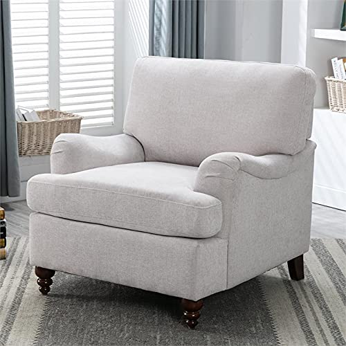 Comfort Pointe Clarendon Oatmeal Gray Polyester Fabric Upholstered Transitional Arm Chair