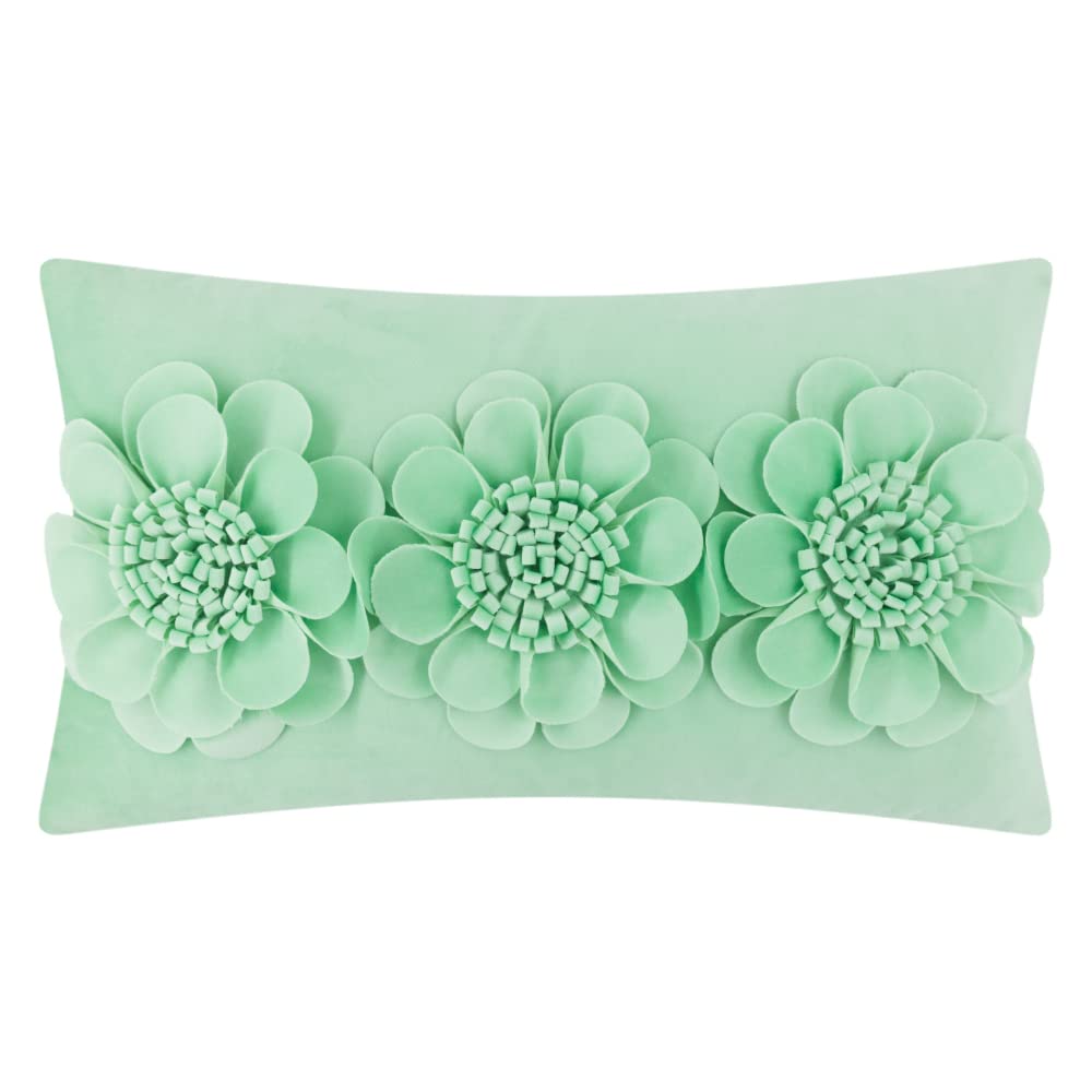 Jwh 3D Flower Throw Pillow Cover Decorative Sunflower Accent Pillow Case Velvet Cushion Lumbar Pillowcase For Home Bed Sofa Couc