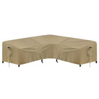 Purefit Outdoor Sectional Sofa Cover Waterproof V Shaped Patio Furniture Covers For Deck, Lawn And Backyard, 100”X100”, Camel