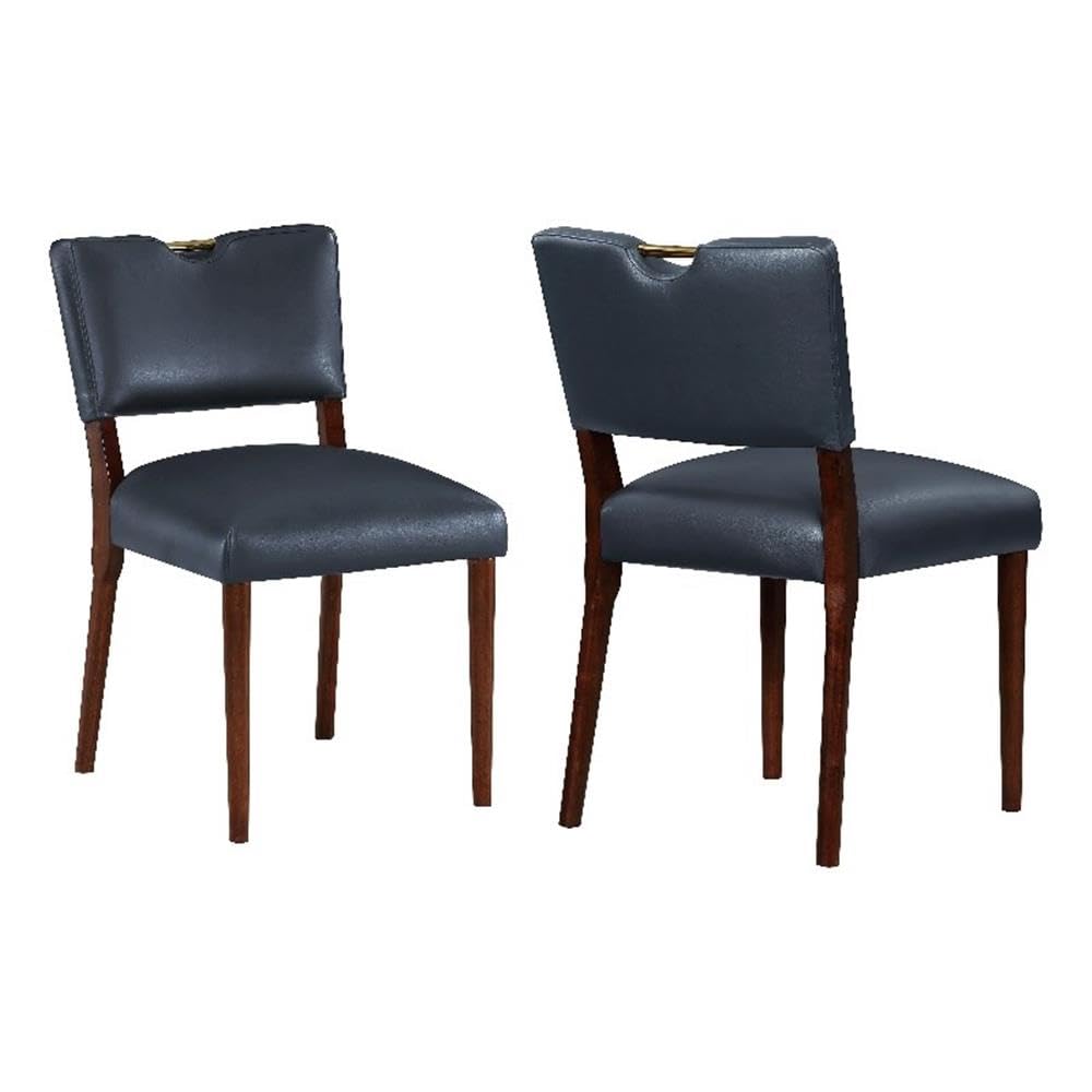 Comfort Pointe Bonito Midnight Blue Faux Leather Dining Chair - Set of 2