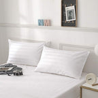 Pillow Protector Queen Size 100% Egyptian Cotton Pillow Covers, 400 Thread Count Sateen Weave Cooling Pillow Cases with Zipper H