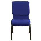 Flash Furniture Hercules Series 18.5''W Stacking Church Chair In Navy Blue Fabric - Gold Vein Frame