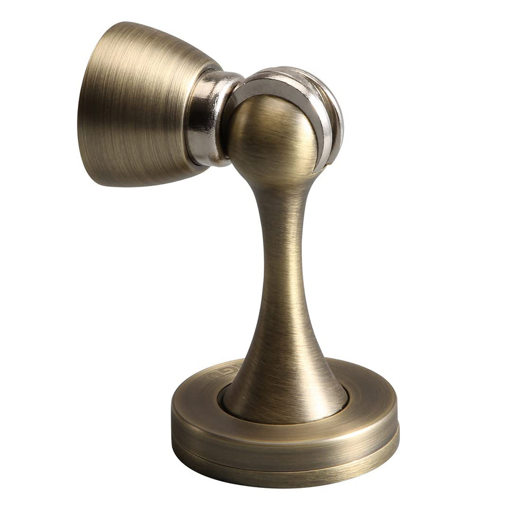 Yagu Door Stopper 2 Pack Magnetic Door Stops, Zinc Alloy Brushed Bronze Door Catch Door Holder Wall Floor Mounted, Metal Soft-Ca