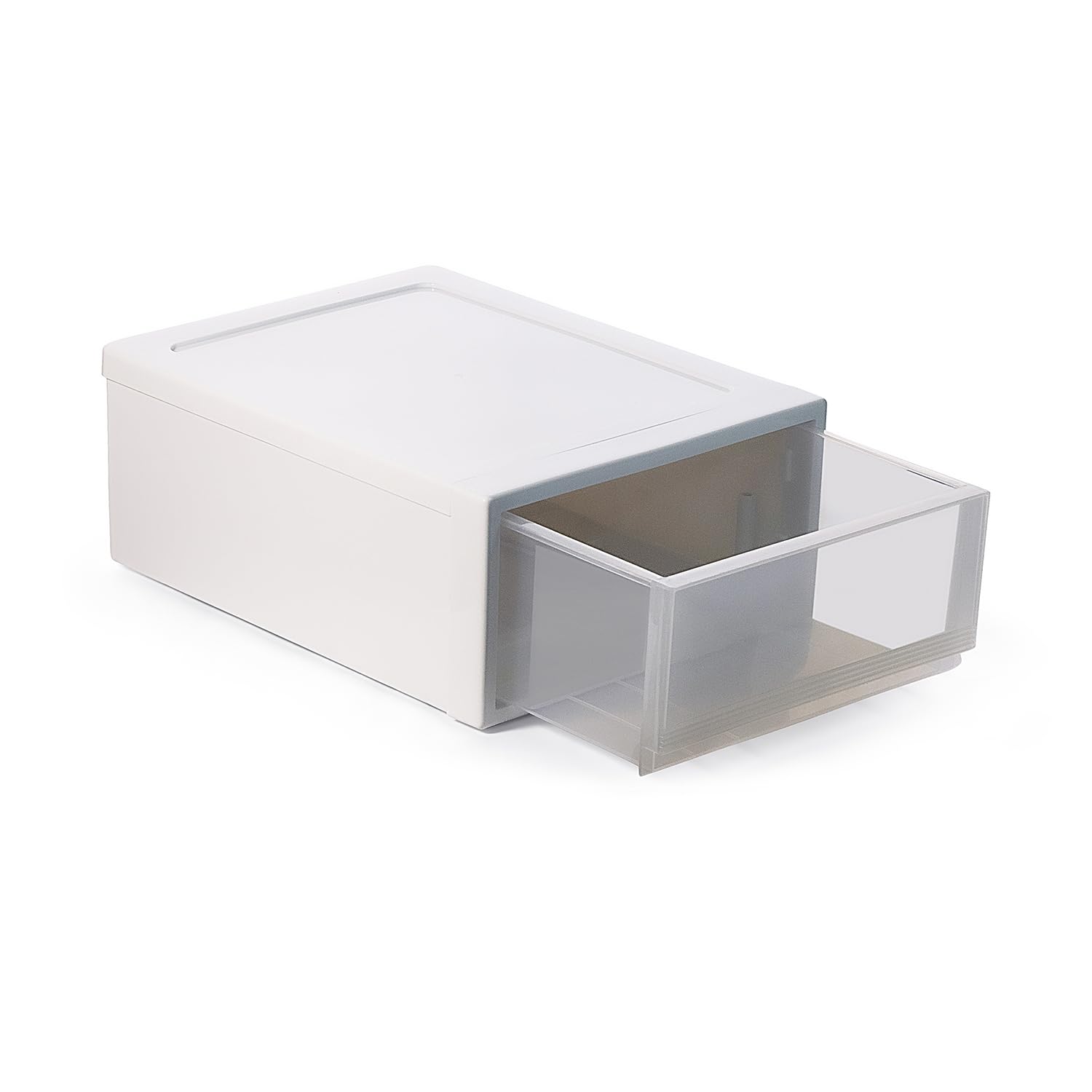 Inabox Polypropylene Single Stackable Drawer, Clear, Transparent Pp Storage Organizer, No Lid, Durable & Space Saving For Home O