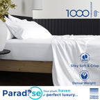 Thread Spread 100% Egyptian Cotton Pillow Cases King - 1000 Thread Count White King Pillow Cases Set Of 2, Soft Cooling & Breath