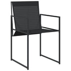 vidaXL Patio Dining Set - 9 Piece Outdoor Black Steel Table and Chairs with Stools, Weather-Resistant Textilene Fabric, Foldable Seating