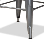 Baxton Studio Horton Modern and Contemporary Industrial Grey Finished Metal 4-Piece Stackable Counter Stool Set