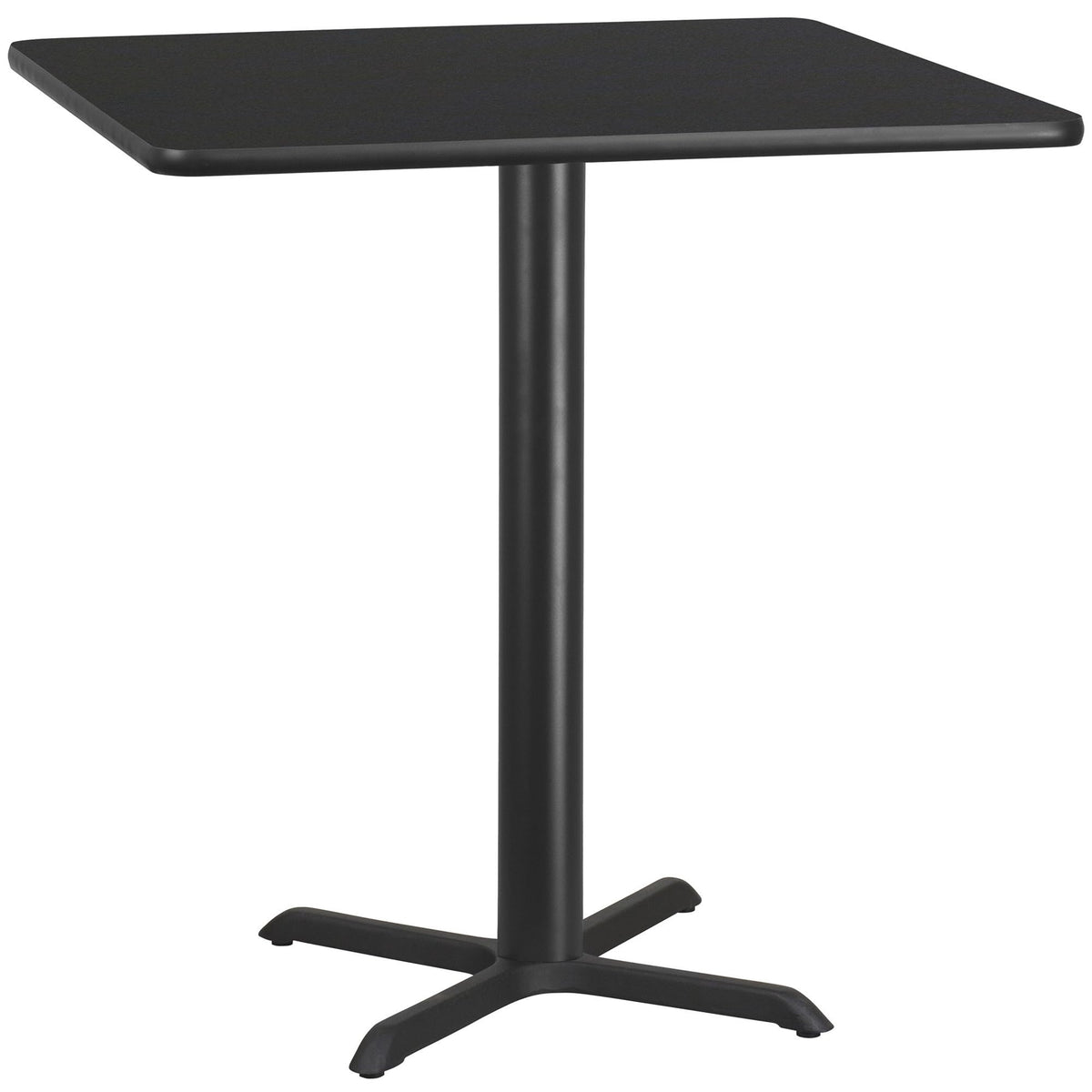 Flash Furniture 42'' Square Black Laminate Table Top with 33'' x 33'' Bar Height Table Base