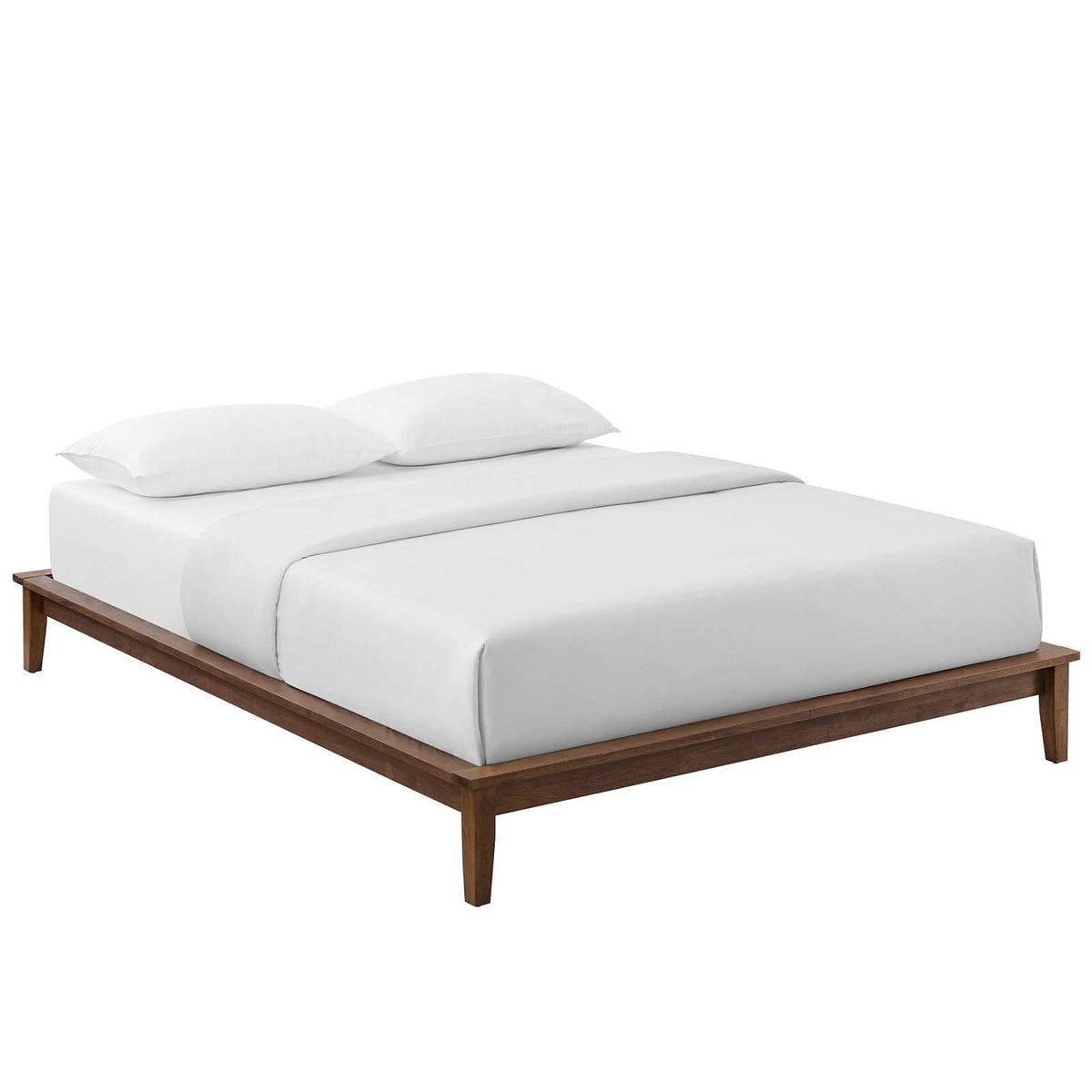 Modway Lodge Wood Platform Full Bed Frame In Walnut