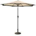Castlecreek Two-Tone 9' Outdoor Patio Umbrella Push-Button Tilt Sun Shade For Deck, Yard, Backyard, Pool, Khaki/Black