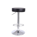 KKTONER Round Bar Stool PU Leather with Footrest Height Adjustable Swivel Pub Chair Home Kitchen Bar stools Backless Stool (Blac