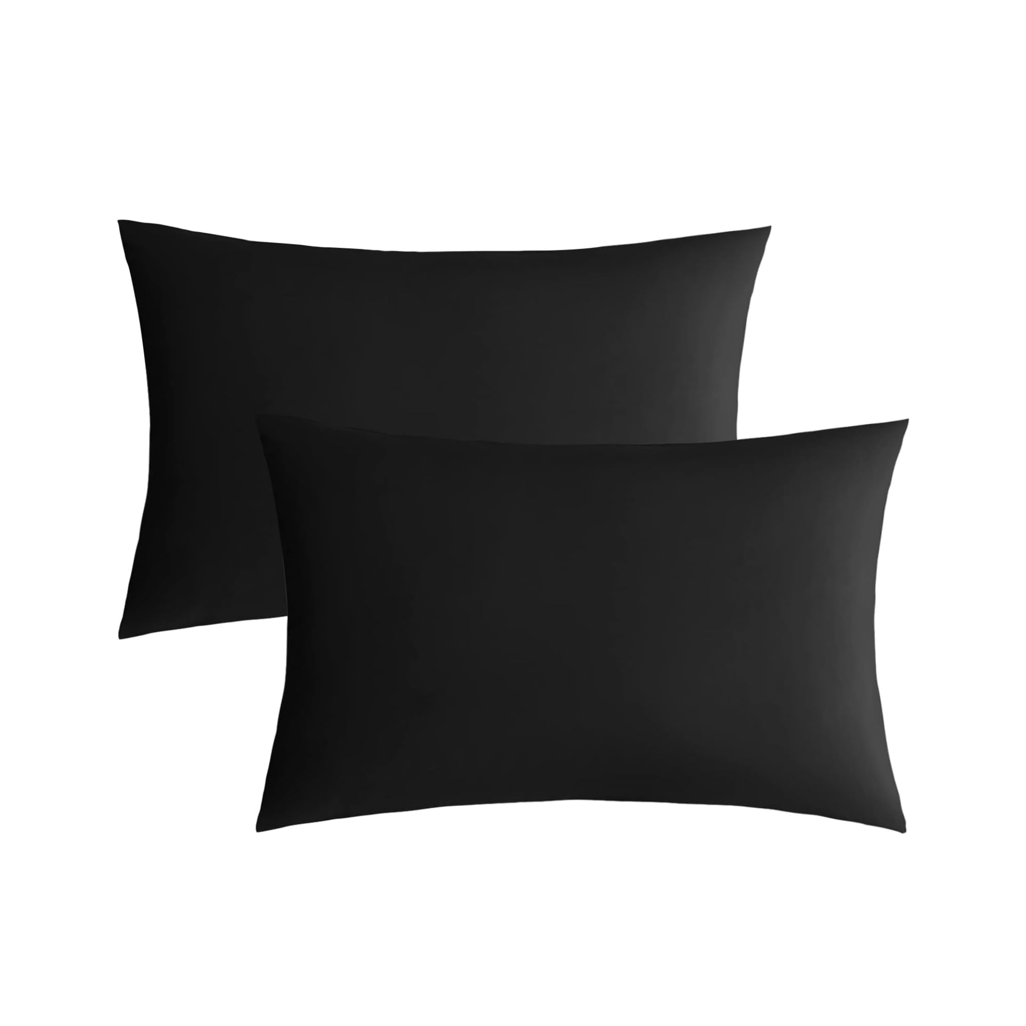 Jellymoni Pillowcases King Set Of 2 Cotton Envelope Pillow Covers Pure Black 20  36In Bed Pillow Cases 100% Washed Cotton Soft B