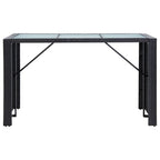 7 Piece Garden Bar Set with Cushions Poly Rattan Black