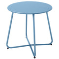Meluvici Patio Small Side Table Waterproof Round Metal Steel Weather Resistant Portable Outdoor And Indoor End Table For Garden Balcony Yard, Black