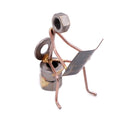 Reader Collectible Handmade Metal Art Figurine, Desk Accessories, Trophy, Boss Gift, Office D  cor, Bathroom Book, Plumber Gift
