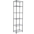 GIOTORENT 6-Tier Storage Shelves Standing Shelving Metal Units, Adjustable Height Wire Shelf Display Rack for Pantry Laundry Bat