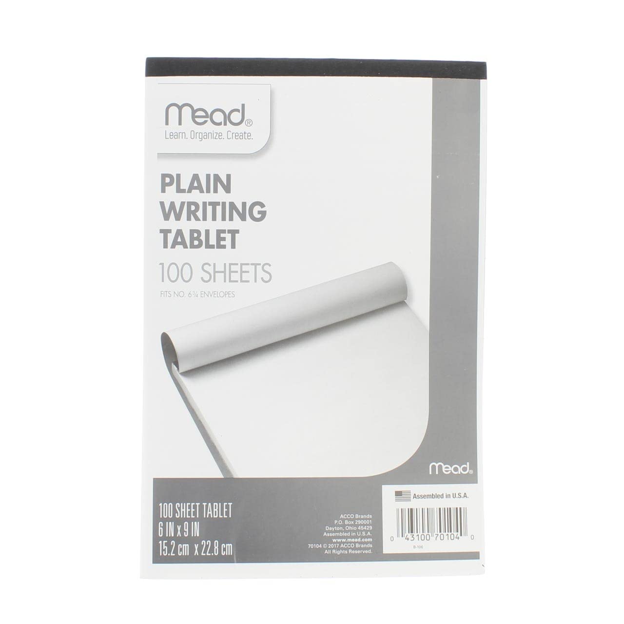 Mead 6X9Plain Writing Tablet (Pack Of 6) 70104 Paper