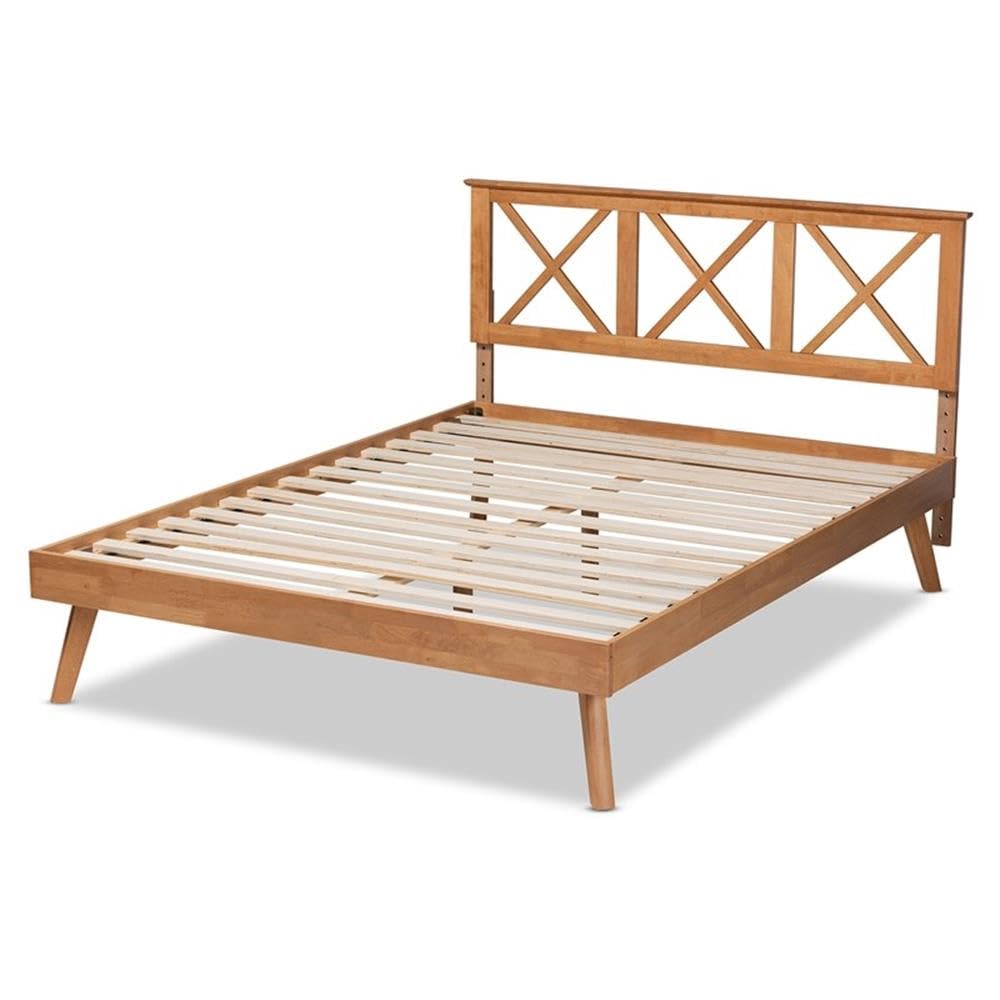 Baxton Studio Galvin Modern and Contemporary Brown Finished Wood Queen Size Platform Bed
