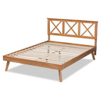 Baxton Studio Galvin Modern and Contemporary Brown Finished Wood Full Size Platform Bed