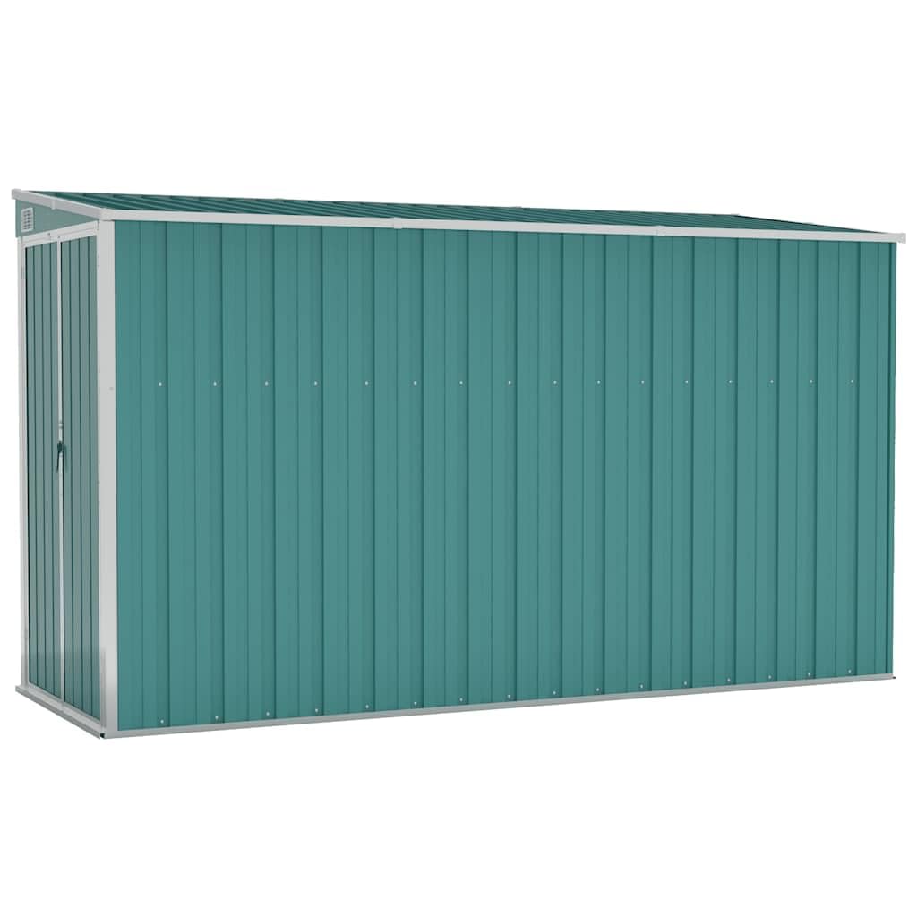 vidaXL Wall-Mounted Garden Shed Green 46.5x113.4x70.1 Galvanized Steel