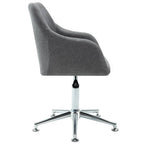 vidaXL Adjustable Swivel Office Chair with Gas Lift System, Ergonomic Design, Durable Wooden Frame and Steel Legs, Light Gray Fabric Upholstery