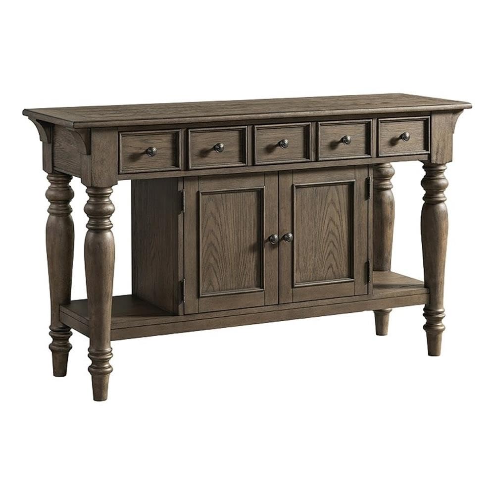Intercon Balboa Park 56" Wide Server with 3 Drawers, 2 Cabinets, and 2 Shelves, Roasted Oak Sideboards