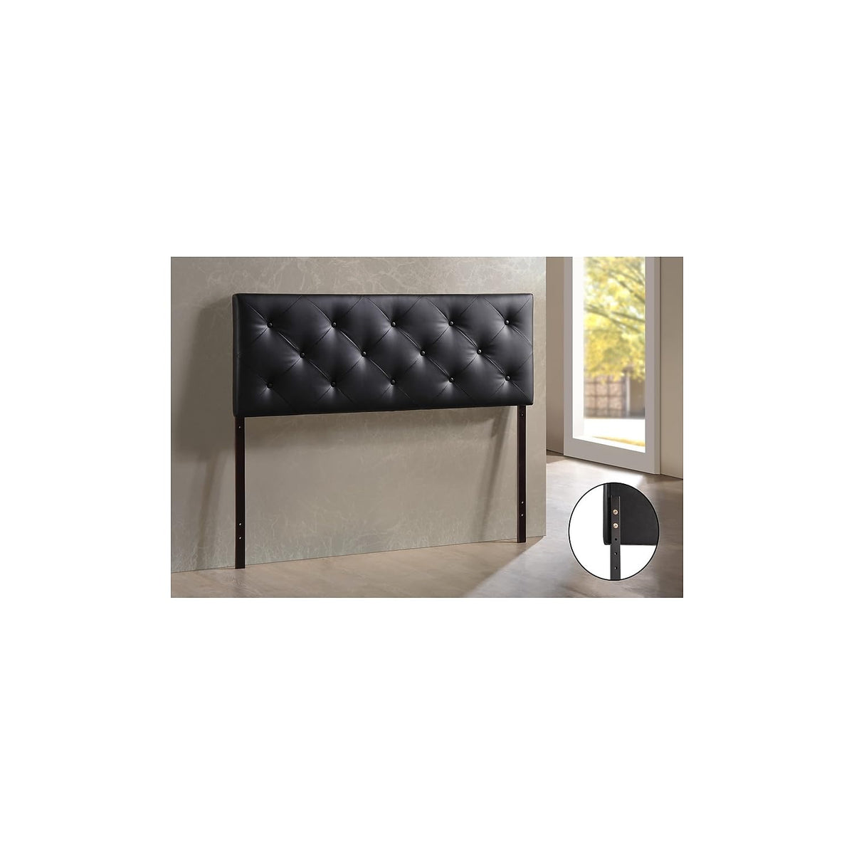 Baxton Studio Bedford Queen Sized Headboard, Black