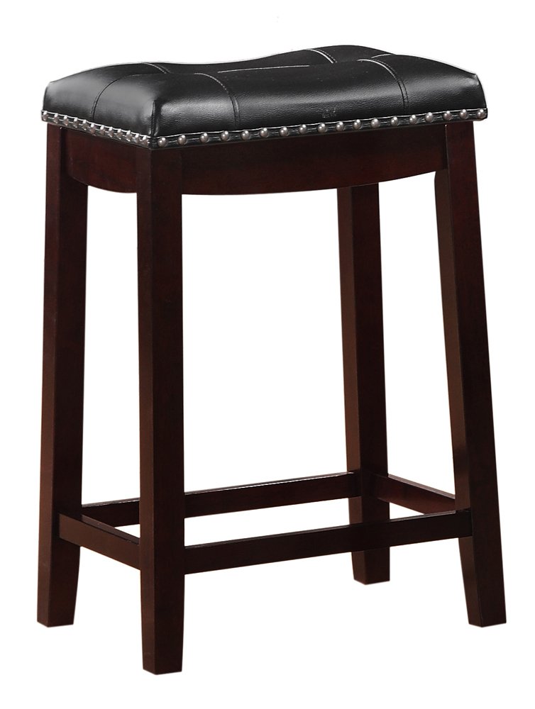 Angel Line Cambridge Padded Saddle Stool with Cushion, 24 Set of 1, Espresso with Black