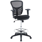 Modway Articulate Drafting Chair - Reception Desk Chair - Drafting Table Chair In Black