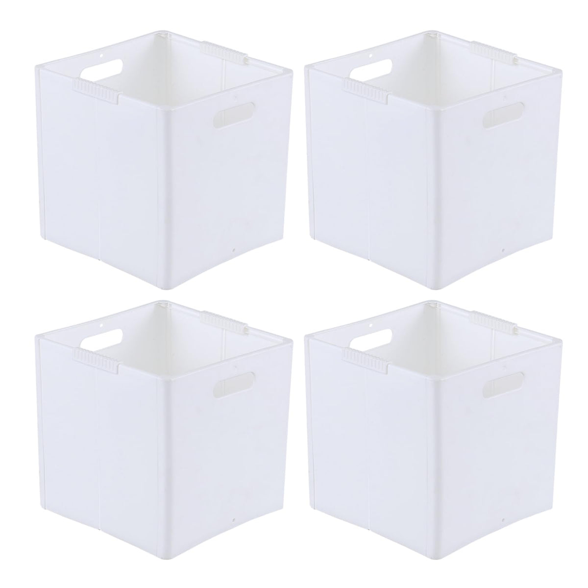 Haodehen Collapsible Plastic Storage Cube Bins, 4Pack