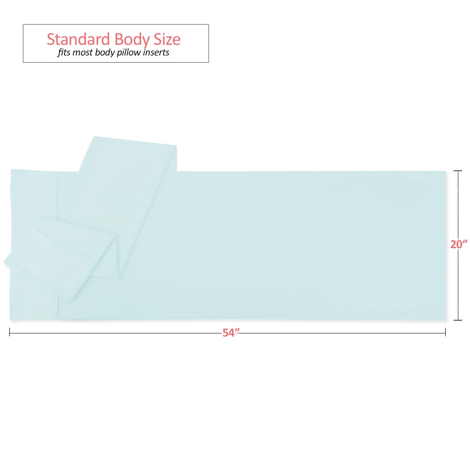 Nestl Body Pillow Cover - Soft Body Pillow Pillowcase - Lightweight Light Blue Pillowcase - Microfiber Body Pillow Case Cover - 20X54 Inches - Envelope Closure