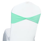 Mds Pack Of 10 Spandex Chair Sashes Bow Sash Elastic Chair Bands Ties Without Buckle For Wedding And Events Decoration Spandex Slider Sashes Bow - Sea Green