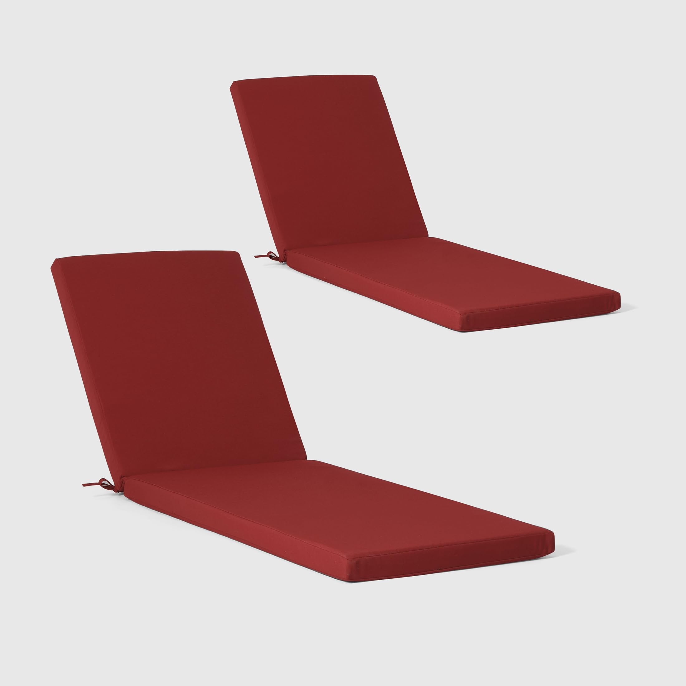 Westintrends Solace Outdoor Chaise Lounge Chair Cushions Set Of 2, 74' X 22.5', Red