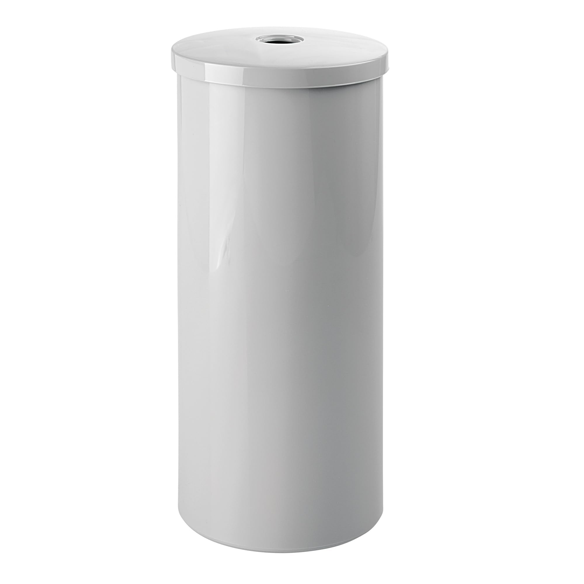iDesign Freestanding Toilet Paper Canister with Lid for 3 Extra Rolls, Gray, Made in USA