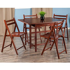 Ergode Wood Perrone High Table Set | Expandable Dining Solution | 2 Stools | Walnut Finish | Space-Saving | 160lbs Weight Limit (94557-VV)