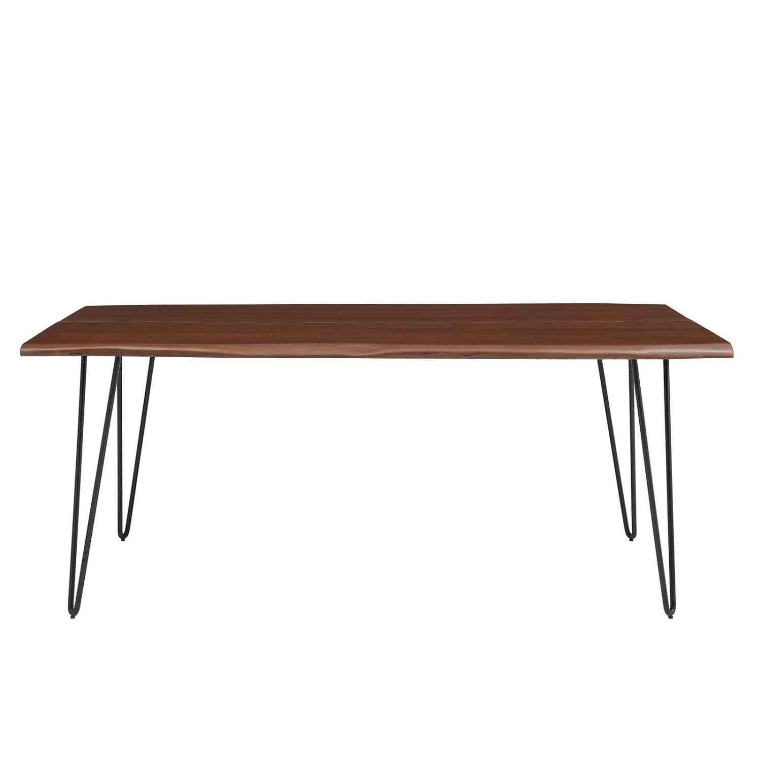 Modway Ardor 74&Quot; Live Edge Acacia Wood Rectangular Dining Table In Black Walnut