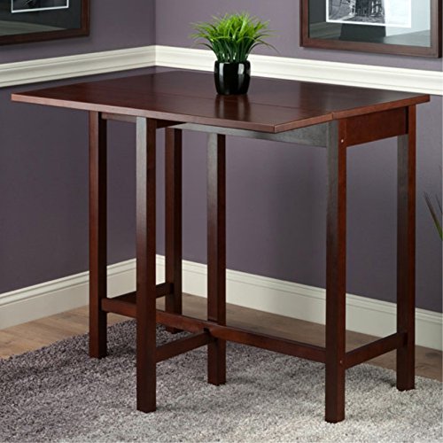 Ergode Wood Torrence High Table | Folding Round Table | Oyster Gray Finish | 30' Diameter | Contemporary Design | Slim 3' Depth | Sturdy Solid Wood | Ideal for Small Spaces (94149-VV)