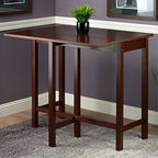 Ergode Wood Torrence High Table | Folding Round Table | Oyster Gray Finish | 30' Diameter | Contemporary Design | Slim 3' Depth | Sturdy Solid Wood | Ideal for Small Spaces (94149-VV)