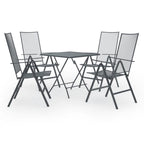 vidaXL Patio Dining Set 5 Piece, Outdoor Dining Set for Garden, Table and Chair for Balcony Dinner, Dining Table, Industrial Style, Steel Anthracite