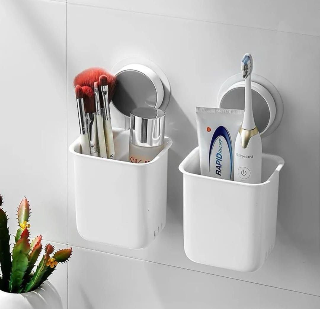Plastic Toothbrush Holders for Bathroom | Wall Mounted Toothbrush Holder | Toothbrush Holders for Toothbrushes | Bathroom Shelf